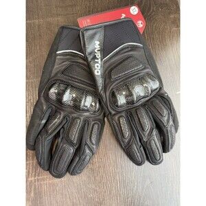 MVPtooLeather Motorcycle Gloves Unisex Touchscreen Carbon Knuckle & Palm Sliders